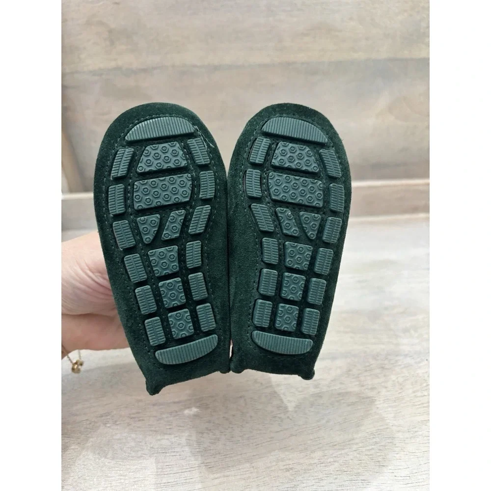 Janie and Jack Toddler Boy Christmas Holiday Dress Shoe Loafers Suade Sz 4 Green